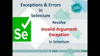 Resolve Invalid Argument Exception in Selenium | org.openqa.selenium.InvalidArgumentException