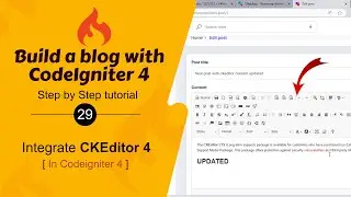 #29. Integrate CKEditor 4 in CodeIgniter 4