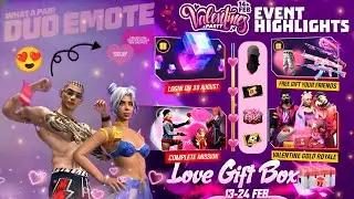 VALENTINE EVENT FREE FIRE 2024 | FREE DUO EMOTE EVENT | ROSE EMOTE RETURN FREE FIRE | FF NEW EVENT