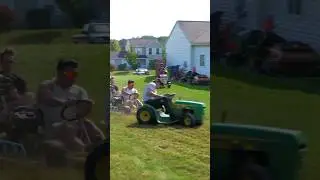 He cuts the lawn by DRIFTING