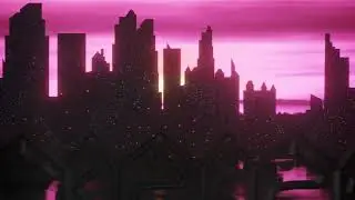 City with PINK Sky Background Loop 💕 No Copyright Background | Video 4K Video (Ultra HD)