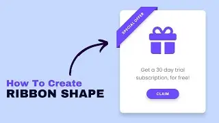 How To Create Ribbon Shape Using HTML & CSS | Offer Box With Ribbon Using HTML & CSS For Website