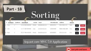 Part-18: How to implement sorting functionality in asp.net core MVC | Asp.net core MVC 7.0 project