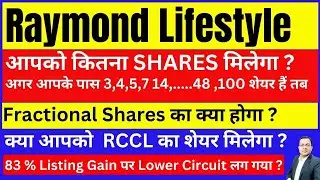 Raymond lifestyle share I आपको कितना SHARES मिलेगा ? I  RCCL Share I Raymond demerger news I Raymond