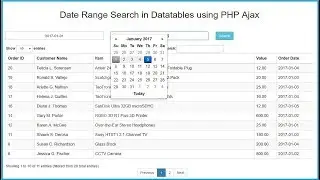 Date Range Search in Datatables using PHP Ajax