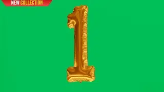 Green Screen 1 One Number Foil Balloons | 4K | Global Kreators