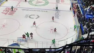 Розыгрыш большинства и гол Хмелевского. Салават Юлаев - Витязь. КХЛ