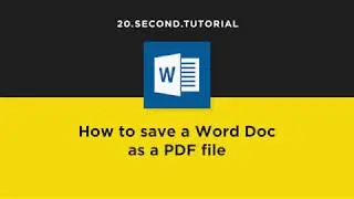 Convert Word into PDF in Word | Microsoft Word Tutorial #1