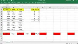 EXCEL : What is the Difference between ISODD and ISEVEN functions in excel