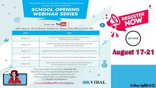 VIBAL WEBINAR AUGUST 17-21