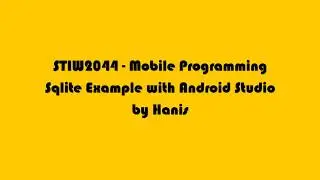 Sqlite Android Studio - updated