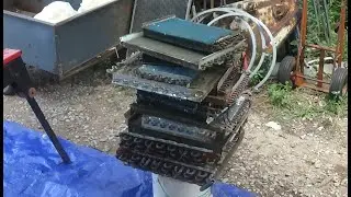 Cleaning up some Scrap Aluminum Copper Radiators to get that Copper