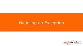 Handling an Exception in Java