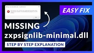 zxpsignlib-minimal.dll Error Windows 11 | 2x FIX | 2023