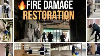 Fire damaged shop restoration project 🛠 Huge Transformation | Pharmacy shop fire #diy #construction