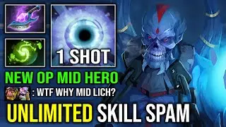 How to Solo Mid Lich with 1 Shot Chain Frost Unlimited Bounce Refresher Skill Spam Dota 2