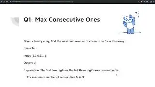 Ace Algorithms and Programming Interviews in Swift : Maximum Consecutive Ones (1s)