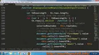 12. JAVASCRIPT CSS HTML TUTORIAL - Display Selected Table Row Cell Item On RadioButton