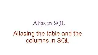 Aliasing in SQL 