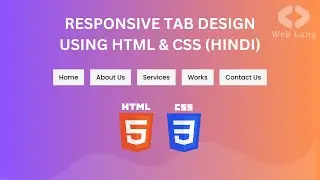 Step-by-step Hindi tutorial for creating a responsive navigation tabs menu in HTML and CSS