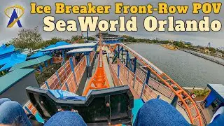 Ice Breaker Roller Coaster POV & Queue at SeaWorld Orlando