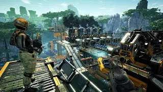 Satisfactory. Строим завод посреди Пустыни. Часть 9. Отстраиваем инфраструктуру нефтянки.