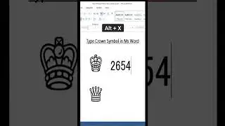 crown symbol in ms word | shortcut keys in ms word | #shortsvideoviral
