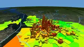 3D GIS Animation of Baltimore MSA showing Density vs. Income