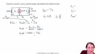Practice Problem: Solving a Circuit Using Ohm's Law and Kirchhoff's Current Law