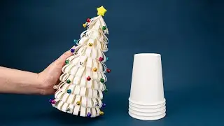 3D Christmas Tree From Paper Cup - Christmas Decor - Paper Cup Craft Ideas