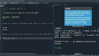 Python Basic Tutorial 3- Creating a Variable and Assigning  Values to the Variable.