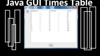 Java Multiplication Times Table - GUI Tutorial