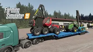 FS19 |Лесное хозяйство| Начало лесозаготовки или  как я вёз лесозаготовительную технику...😁 #01