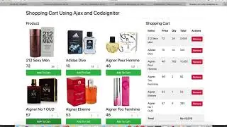 PHP CODEIGNITER 3 - CART WITH AJAX JQUERY