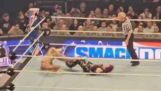 Asuka botch Charlotte Flair injury footage OFF AIR - WWE SMACKDOWN 12/8/2023