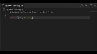 Python tip in 1 line - Remove duplicate element in list #shorts