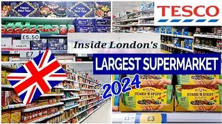 Shopping IN TESCO 🇬🇧 LONDON SUPERMARKET GROCERY SHOPPING TOUR | INSIDE A UK SUPERMARKET 2024