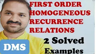 First Order linear Homogeneous Recurrence Relations || 2 Solved Examples || DMS || MFCS || GATE