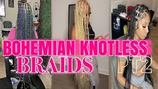 BOHEMIAN SMALL KNOTLESS BRAIDS COMPILATION😍✨||2023