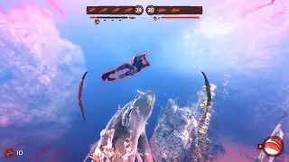 GREAT WHITE & THRESHER SHARK vs TEAM OF DIVERS - Depth Gameplay