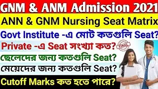 GNM & ANM Nursing Seat Matrix 2021 | Govt & Private Nursing Seat Capacity for Female & Male Students