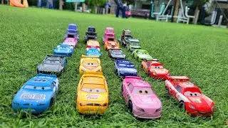 Looking For Lightning McQueen,Natalie Certain,Sally Carrera,Tow Mater,Jackson Storm,Wingo,Frank