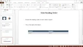 Accessibility: Powerpoint Reading Order