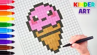 Рисунки по клеточкам 🍦Мороженое | Pixel Art How to Draw a Cute Ice Cream