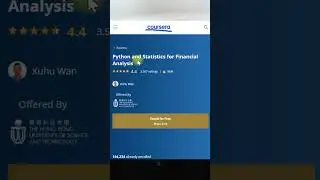 Python & Statistics course from top educator on Coursera I Free course #shorts #freepythoncourse