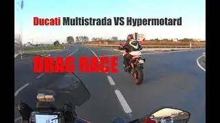 Ducati Multistrada 1200S VS. Hypermotard 939 SP  - 3 Drag race