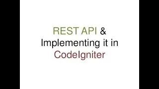 Quick and simple Rest api in codeigniter tutorial