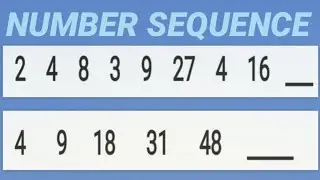 Number Sequence | Number Series 2, 4, 8, 3, 9, 27, 4, 16, ? | 4, 9, 18, 31, 48, ?