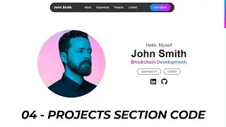 How to build a Simple Portfolio Website using HTML CSS & JavaScript | Project Section Code