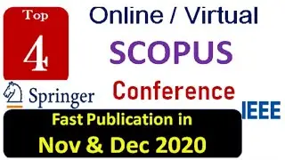 Scopus Online Conference Nov and Dec 2020 | Quick Acceptance and Publication